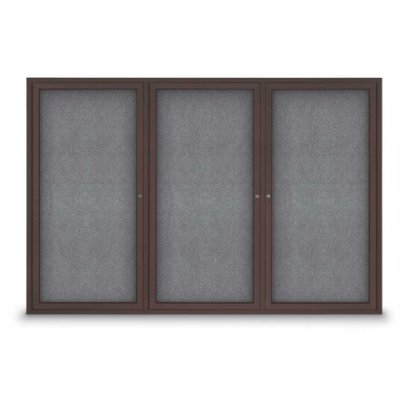 United Visual Products Sliding Door Indoor Enclosed Corkboard, 9 UV9029ACS-WHITE-APRICOT